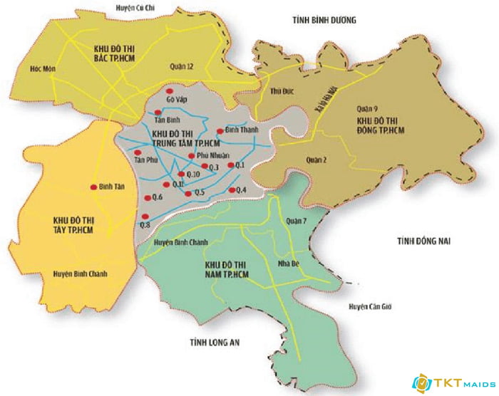 Bản đồ tất cả các quận huyện truyện địa bàn TP.HCM