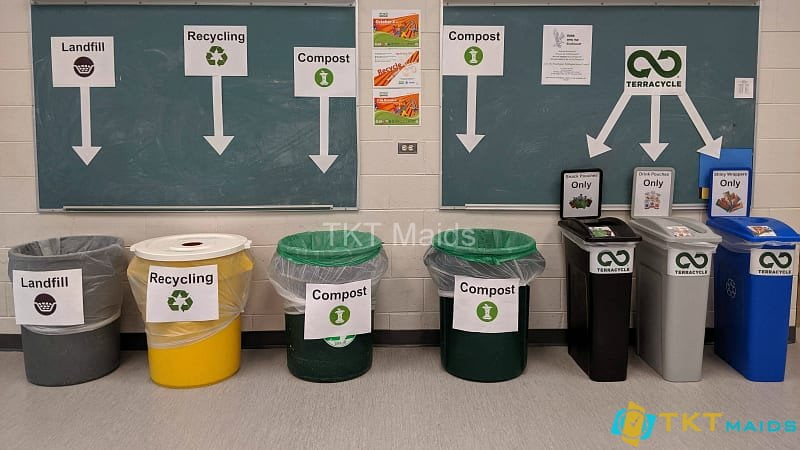Đặt các thùng rác xung quang trường học